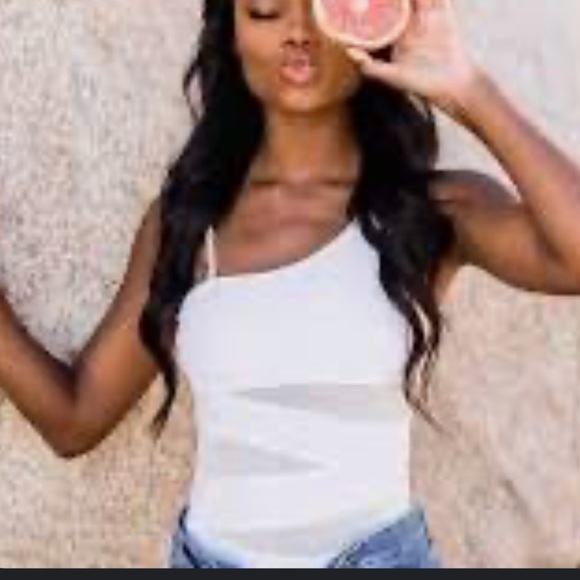 NWOT White Pink Lily One Shoulder Swimsuit  Meet me at Waikiki -Small - Picture 8 of 9